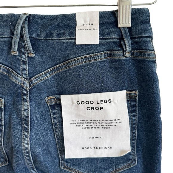 NWT Good American Good Legs Crop Extreme V Skinny Jeans, Size 6/28 - Picture 9 of 11